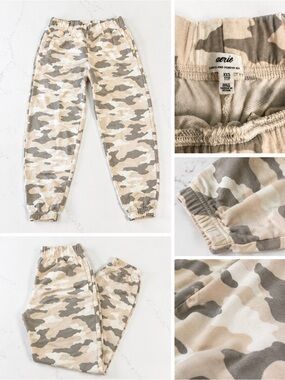 aerie Beige & Olive Camo Jogger Pants